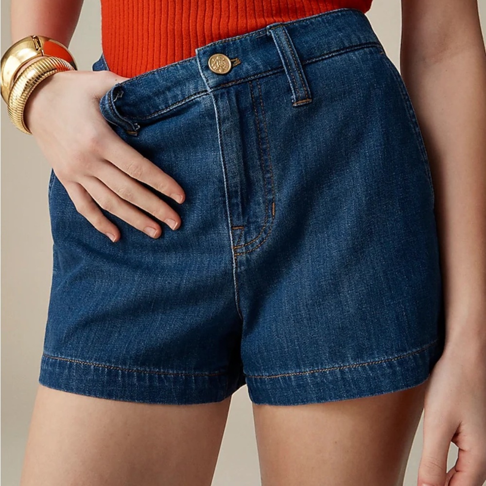 J. Crew Blue twill Shorts High-Waisted Denim size 26